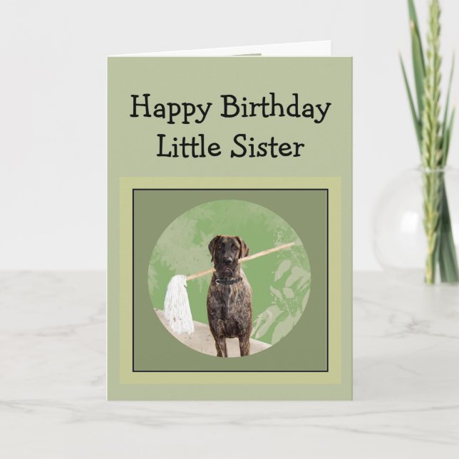 Great Dane Dog Humour Birthday Little Sister Fun Card (Front)