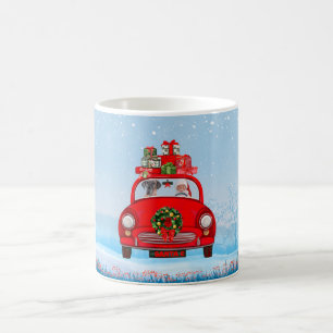 Great Dane Dog In Car With Santa Claus Coffee Mug