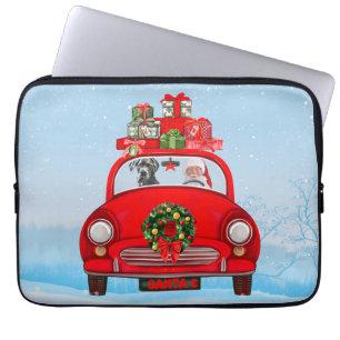 Great Dane Dog In Car With Santa Claus  Laptop Sleeve
