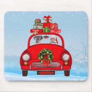 Great Dane Dog In Car With Santa Claus Mouse Mat