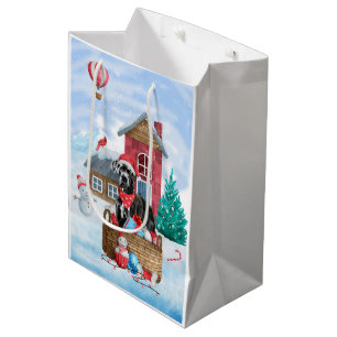 Great Dane Dog In snow Christmas Dog House Medium Gift Bag