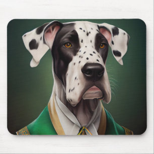 Great Dane Dog in St. Patrick's Day Dress Mouse Mat