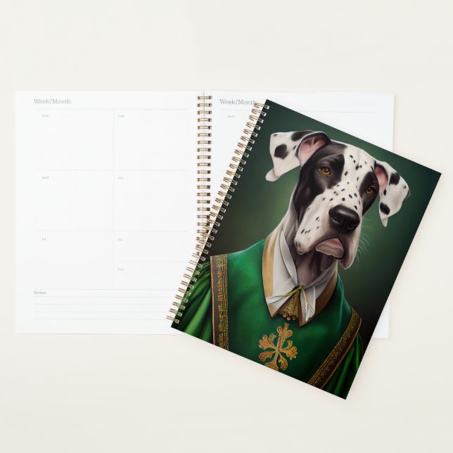Great Dane Dog in St. Patrick's Day Dress Planner (Display)