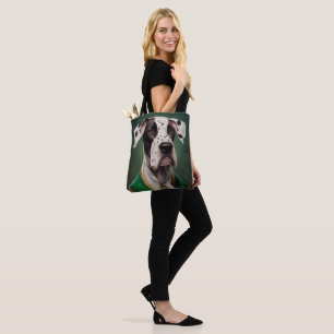 Great Dane Dog in St. Patrick's Day Dress Tote Bag