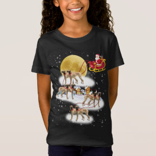 Great Dane Dog Light Christmas Reindeer Tree Xmas T-Shirt