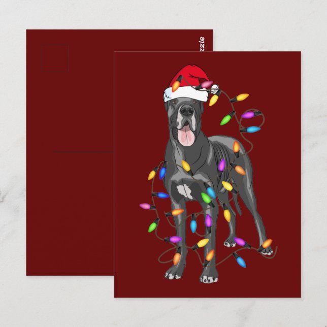 Great Dane Dog Light Decor Christmas Dog Lovers Postcard (Front/Back)