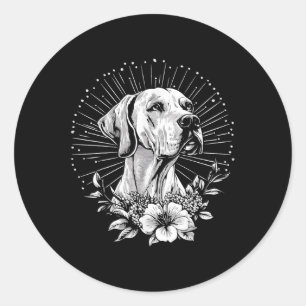 Great Dane Dog Lover Retro Style Tattoo Classic Round Sticker