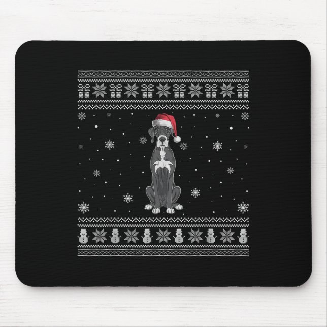 Great Dane Dog Lovers Men Women Santa Ugly Xmas Sw Mouse Mat (Front)