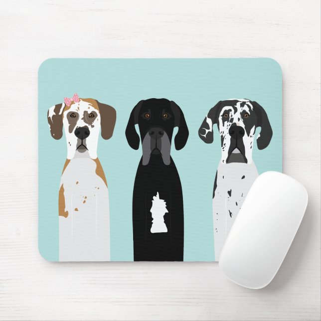 Great Dane Dog Mouse Mat (With Mouse)
