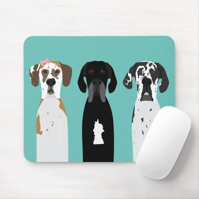 Great Dane Dog Mouse Mat (With Mouse)