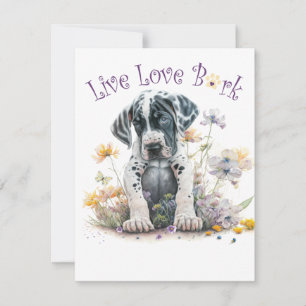 Great Dane Dog Mum Floral Card