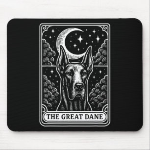 Great Dane Dog Mum Tarot Card Vintage Crescent Moo Mouse Mat