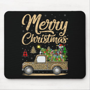Great Dane Dog On Christmas Tree Leopard Truck Xma Mouse Mat