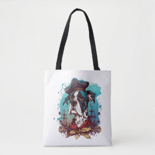 Great Dane Dog Pirate Tote Bag