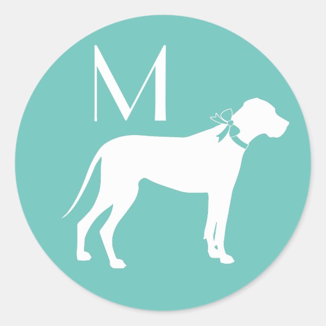 Great Dane Dog Puppy Classic Round Sticker (Front)