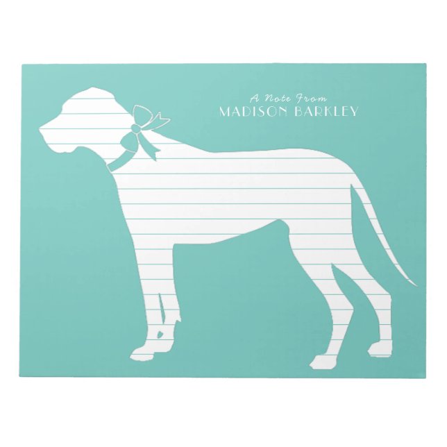 Great Dane Dog Puppy Notepad (Front)