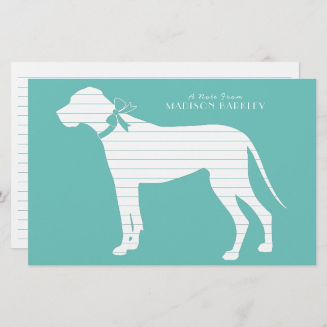 Great Dane Dog Puppy Stationery (Front/Back)