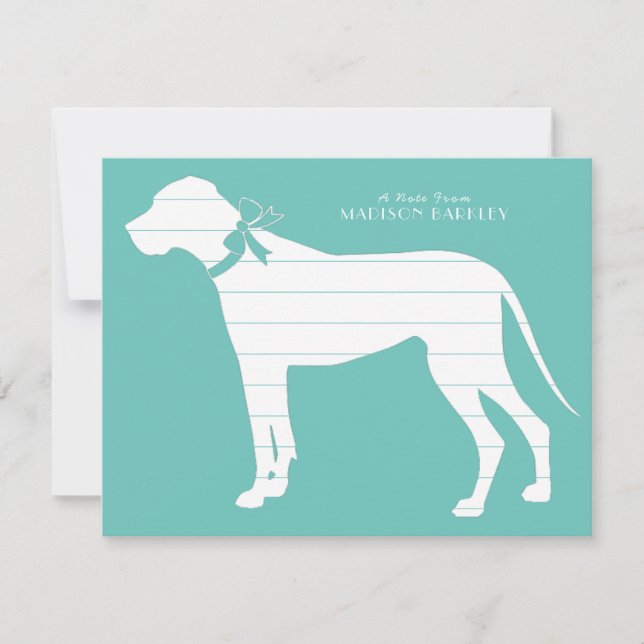 Great Dane Dog Puppy Thank You Card (Front)