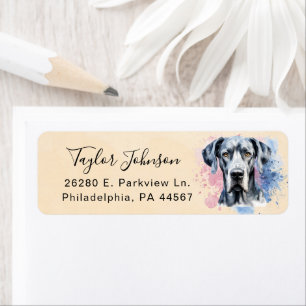 Great Dane Dog Return Address Label