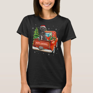 Great Dane Dog Ride Red Truck Christmas Dog Pajam T-Shirt