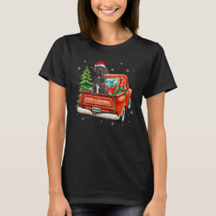 Great Dane Dog Ride Red Truck Christmas Dog Pajam T-Shirt
