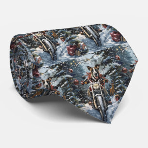 Great Dane Dog Riding Motorcycle Christmas Tie
