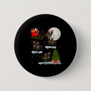 Great Dane Dog Santa Sleigh Flying Funny Magical C 6 Cm Round Badge