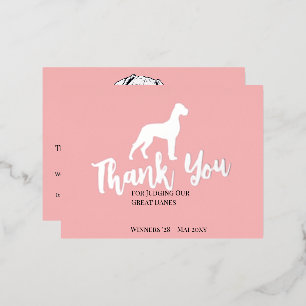 Great Dane Dog Show Judge Thank You Foil Holiday Postcard
