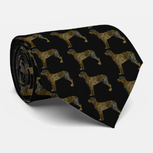 Great Dane Dog Silhouette Halloween Orange Neck Tie