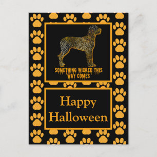 Great Dane Dog Silhouette Happy Halloween Postcard