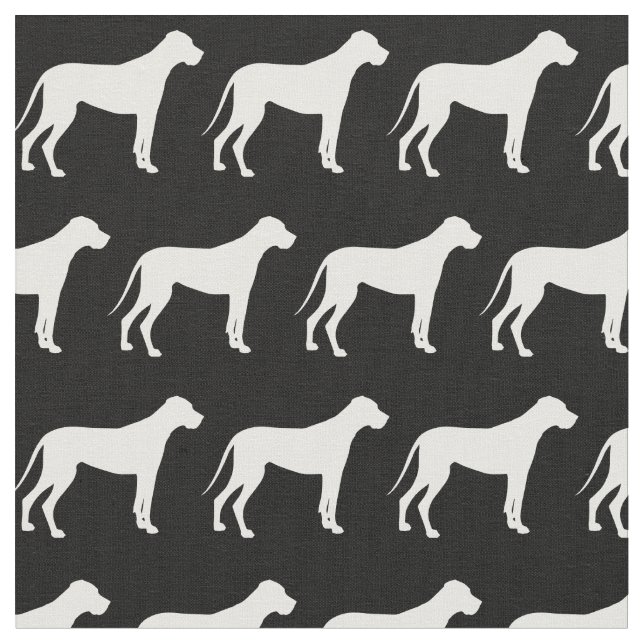 Great Dane Dog Silhouette Pet Fabric (Close Up)
