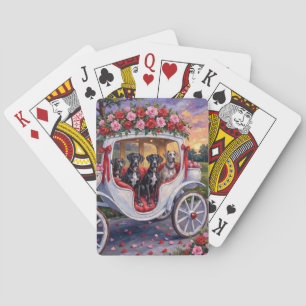 Great Dane Dog Valentine's Day Playing Cards