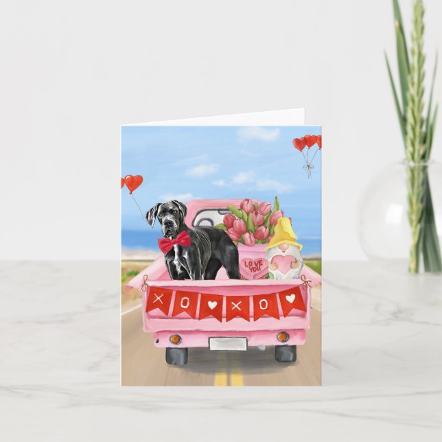 Great Dane Dog Valentine's Day Truck Card (Front)
