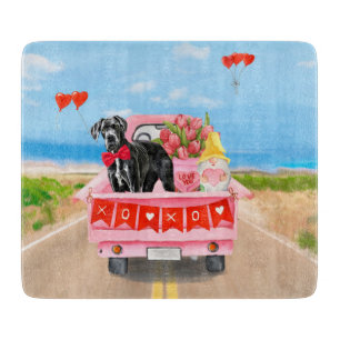 Great Dane Dog Valentine's Day Truck Cutting Board