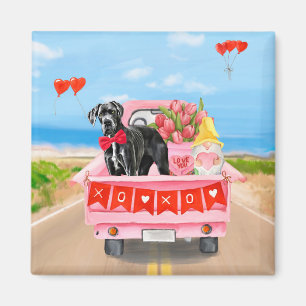 Great Dane Dog Valentine's Day Truck Magnet