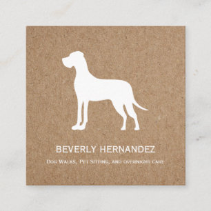Great Dane Dog Walker Trainer Puppy sitting KRAFT Square Business Card