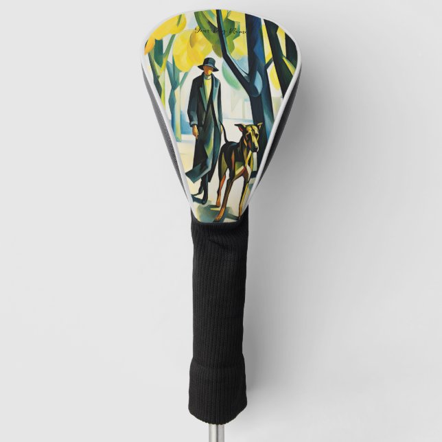 Great Dane dog walking in the park 04 - Madeleine  Golf Head Cover (Front)