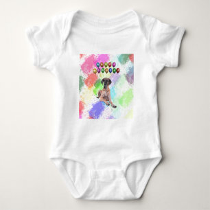 Great Dane Dog Wishing Happy New Year Baby Bodysuit