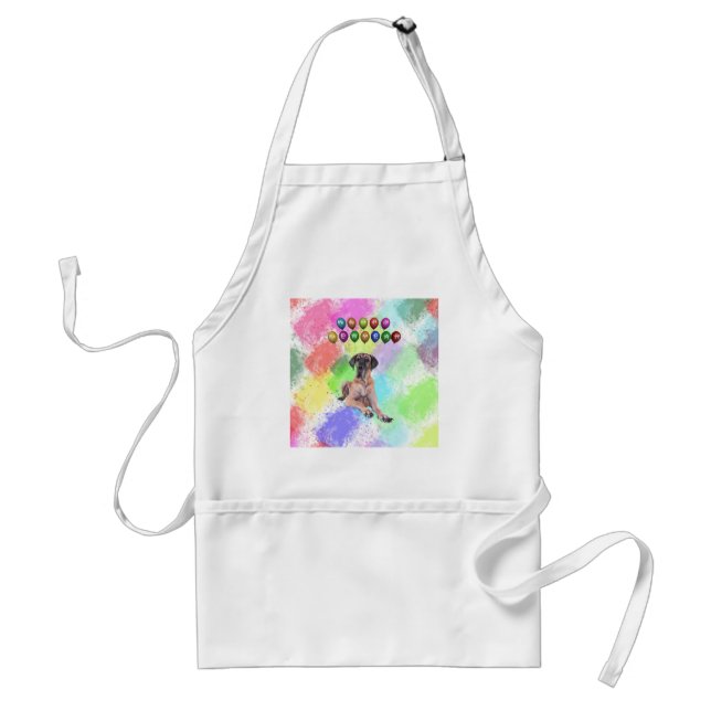 Great Dane Dog Wishing Happy New Year Standard Apron (Front)