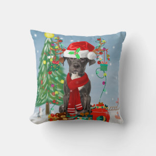 Great Dane dog with Christmas gifts Cushion