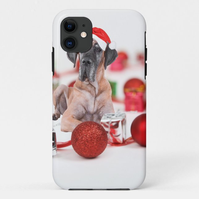 Great Dane Dog with Christmas Ornaments Gifts Case-Mate iPhone Case (Back)