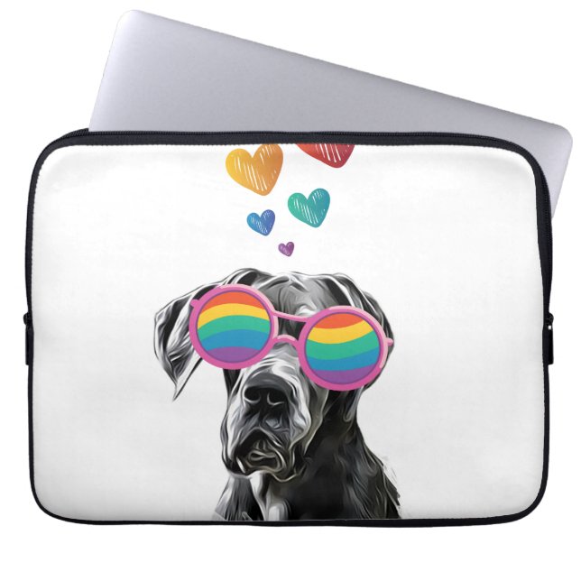 Great Dane Dog with Hearts Valentine's Day  Laptop Sleeve (Front)