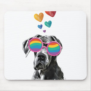 Great Dane Dog with Hearts Valentine's Day Mouse Mat
