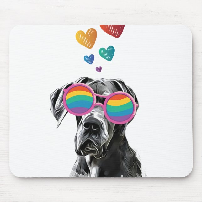 Great Dane Dog with Hearts Valentine's Day Mouse Mat (Front)
