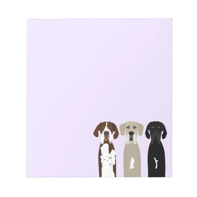 Great Dane Dogs Notepad (Front)
