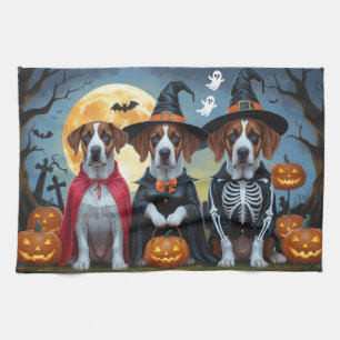 Great Dane Dogs Pumpkin Halloween Funny Tea Towel