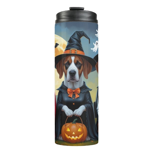 Great Dane Dogs Pumpkin Halloween Funny Thermal Tumbler (Front)