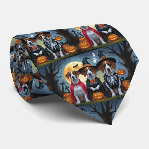 Great Dane Dogs Pumpkin Halloween Funny Tie