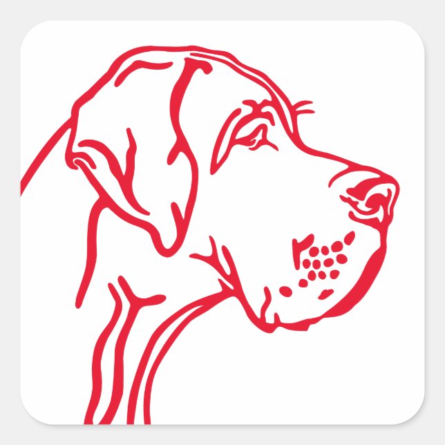 Great Dane drawing Square Sticker (Front)