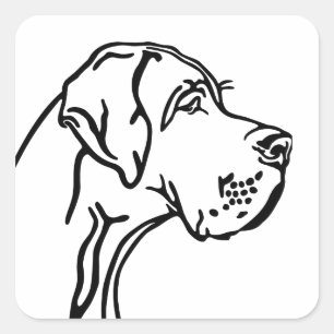 Great Dane drawing Square Sticker